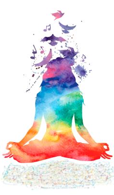 Watercolor woman silhouette of lotus yoga pose