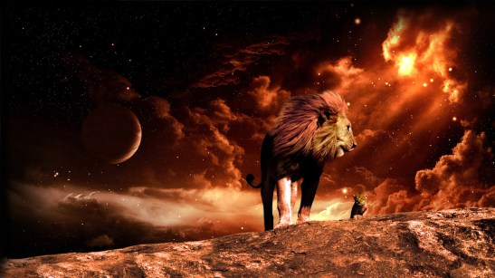Lions-in-the-fantasy-landscape