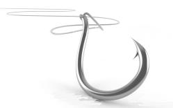 Fishing hook isolated on white background